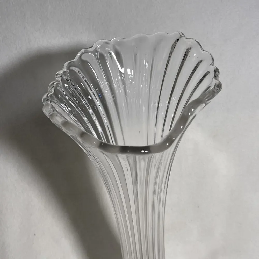 Antique Fenton Swung Vase Clear Early Circa 1918 UV Glow Rare